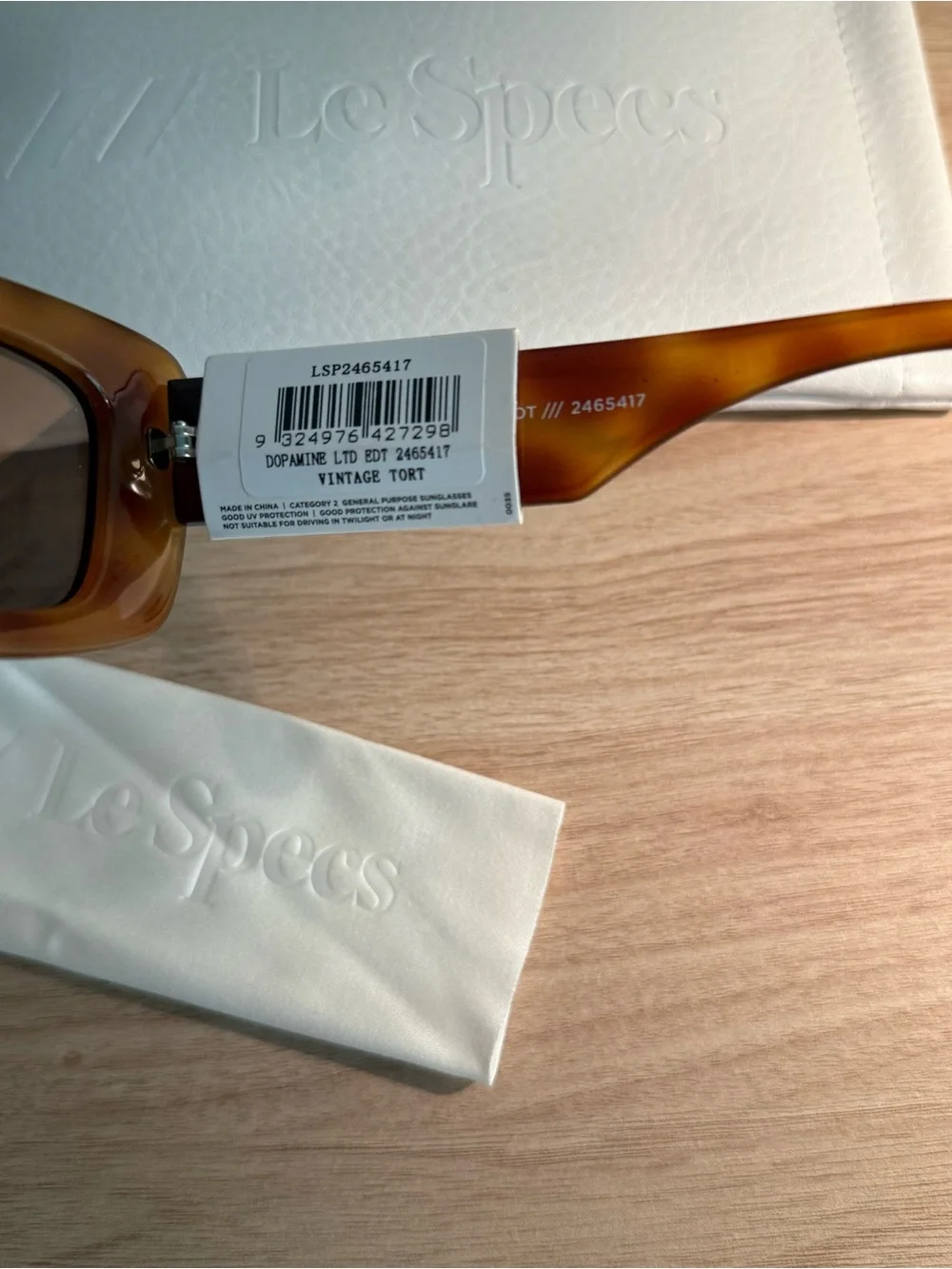 NWT Le Specs Dopamine Sunglasses in Vintage Tortoise